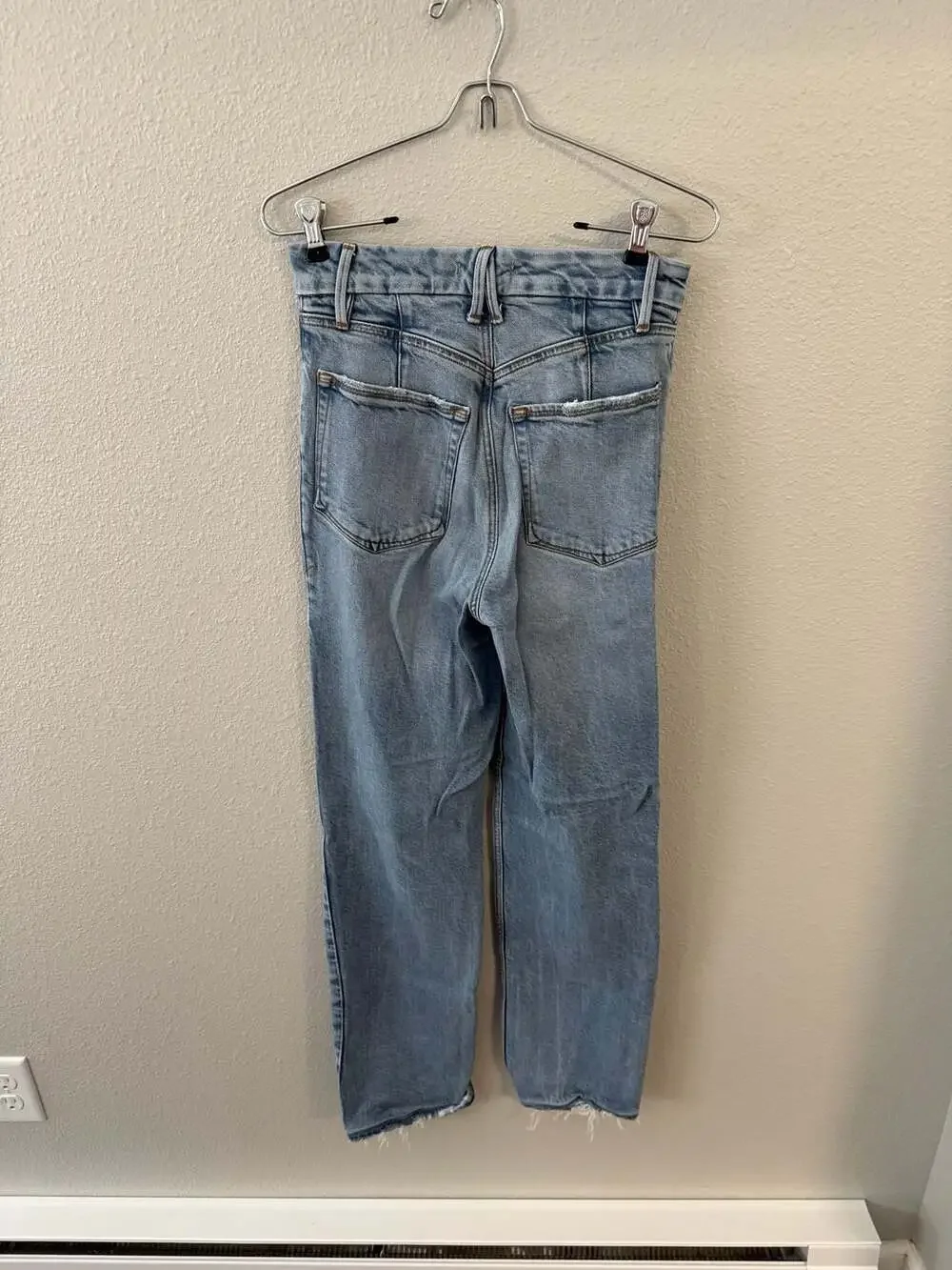 Good American High Rise Straight Leg Jeans Size 0/25